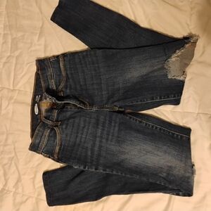 Girls Distressed Blue Jeans